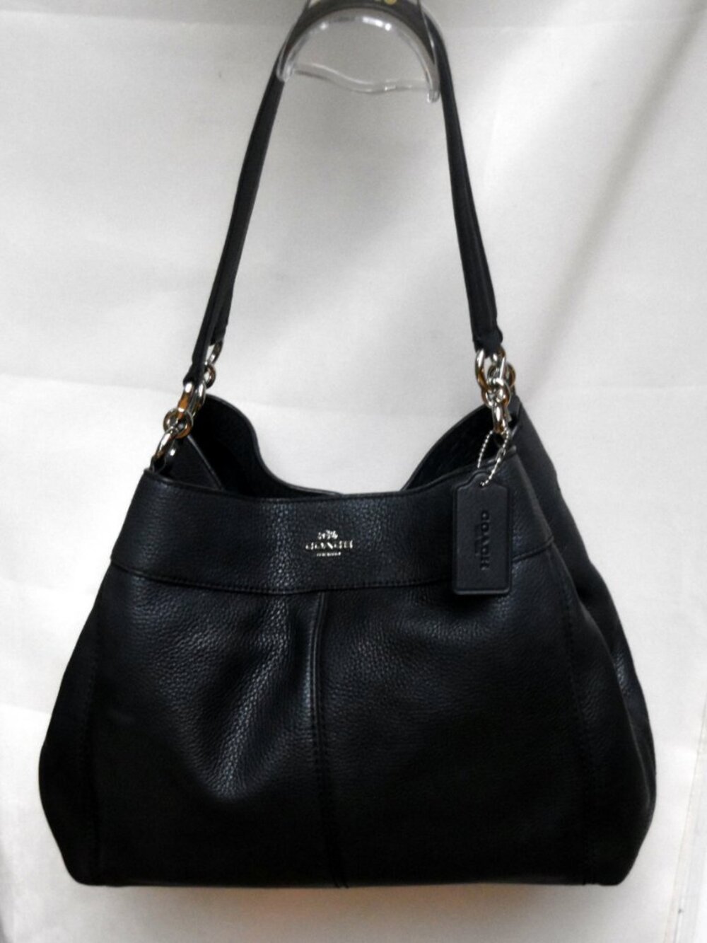 Coach Lexy Shoulder Bag Black Pebble Leather F57545